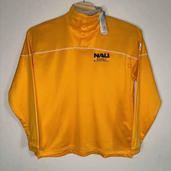 Northern Arizona University X Adidas Mockneck Sweater 3/4 Zip New Yellow Large - Picture 1 of 9